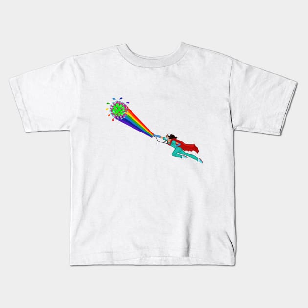 Superhero Nurse Comic Kids T-Shirt by Art by Deborah Camp